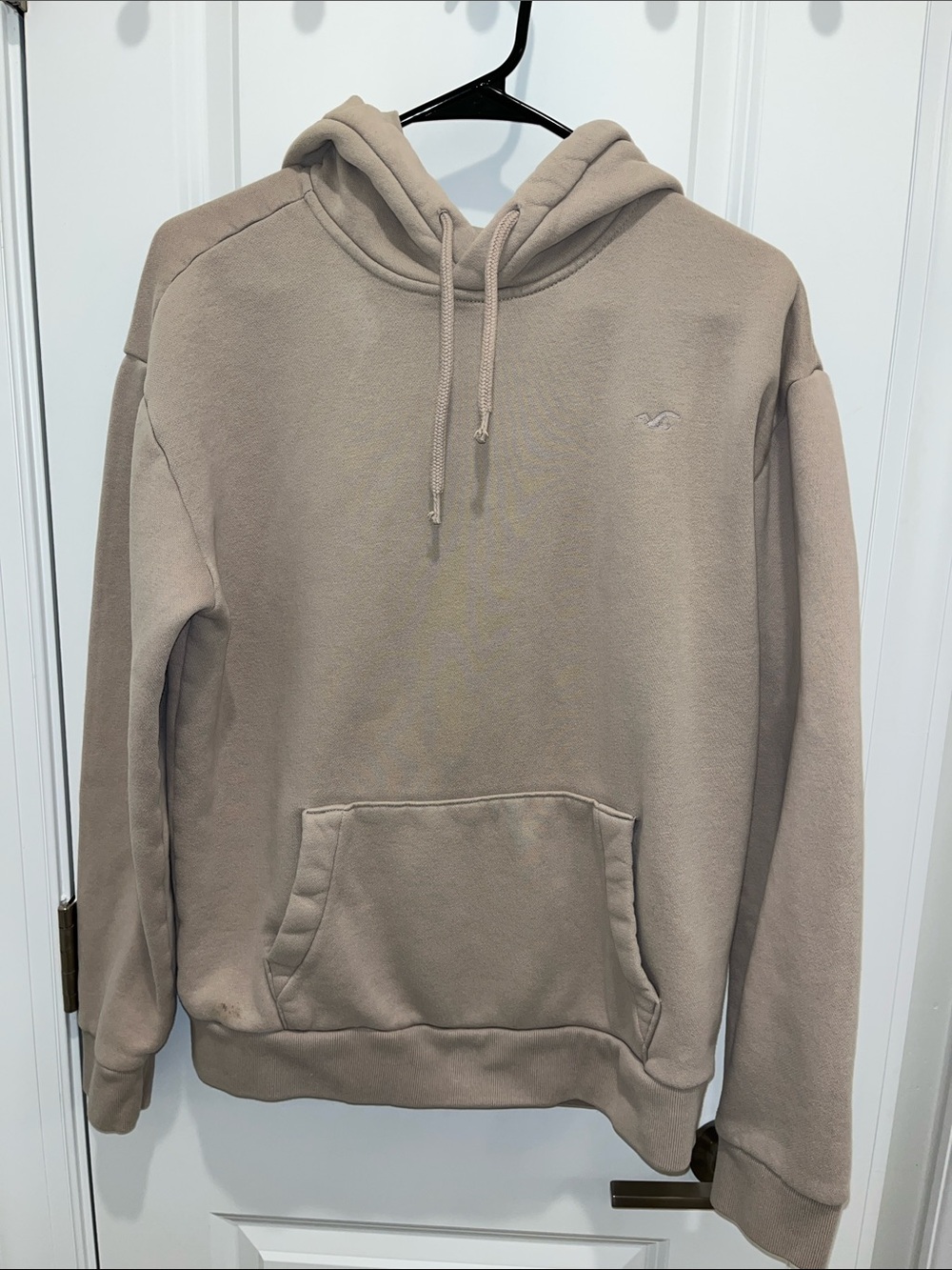 Hollister Taupe Tan Beige Fleece Hoodie Hooded Pullover Sweatshirt M unisex
